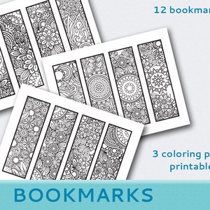 Printable coloring bookmarks, coloring pages instant download PDF, adult coloring pages,  grown-up coloring pages