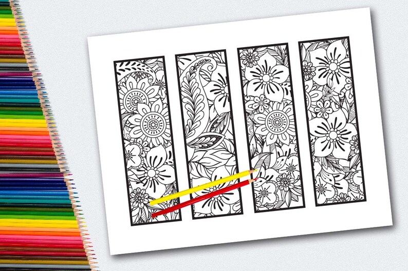 Bookmarks Printable Coloring Pages, Instant Download PDF - Etsy