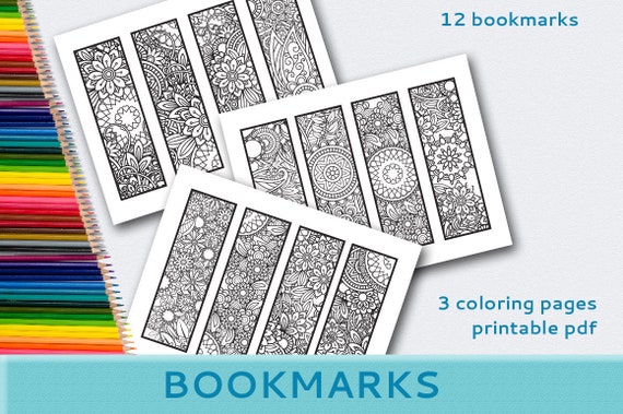 Printable Coloring Bookmarks Coloring Pages Instant Download | Etsy