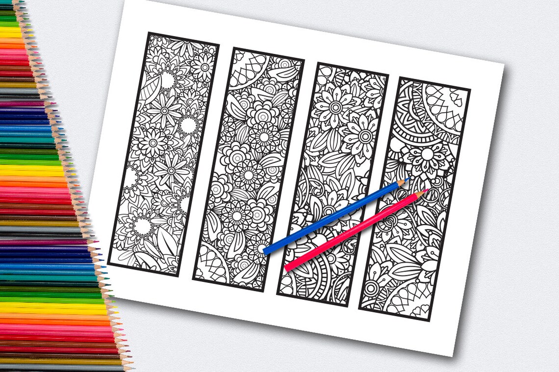 Printable Coloring Bookmarks Coloring Pages Instant Download - Etsy