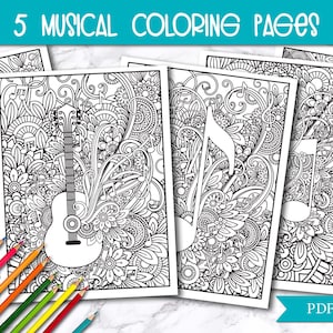 Music Mandala Pdf Coloring Page Etsy