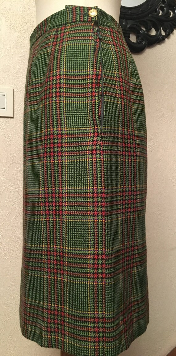 CÉLINE,Women's skirt,Green Checked Tweed,Made In … - image 8