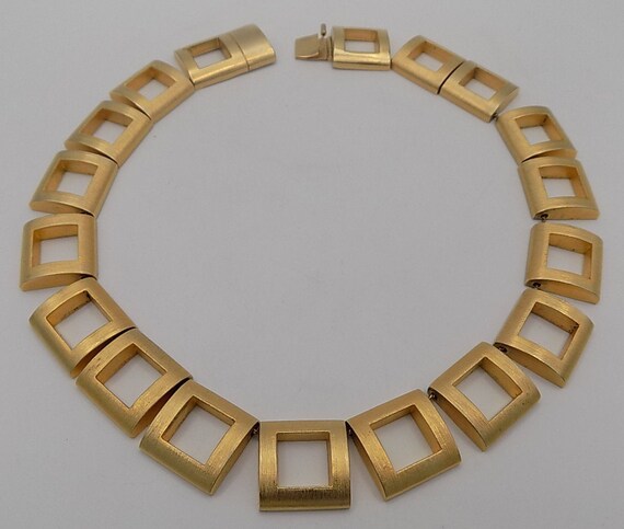 HELENA RUBINSTEIN,Golden brass necklace, square s… - image 3