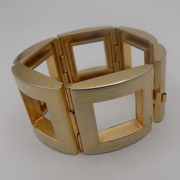 Vintage bracelet/Women's bracelet/Girl's bracelet/art deco/Vintage/HÉLÉNA RUBINSTEIN/Paris Vintage/80s/woman's gift idea/Golden brass