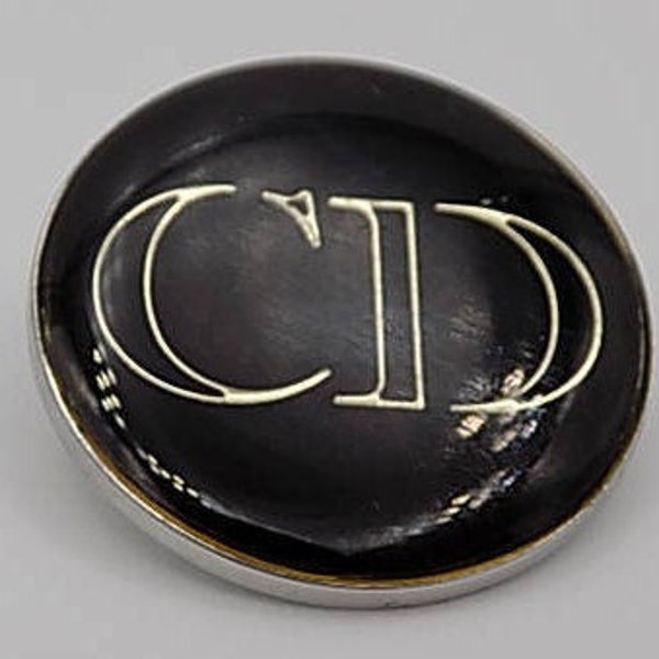 Christian Dior,Pin's Vintage,métal émaillé noir,Dior Paris,Cadeau vintage,pin's Authentique,cadeau Dior,Bijoux Dior,cadeau anniverssaire