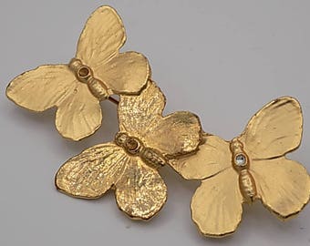 AURIEGE,Vintage brooch,Three butterflies,luxury jewelry,Vintage jewelry,Auriege brooch,Vintage gift,Women's gift,women's jewelry,brooch
