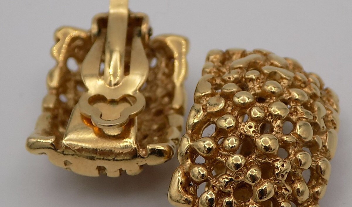 Boucles D'oreilles Clips Vintage Années 80 - Métal Doré 'Il était Une Fois Paris' - 2,5 Cm