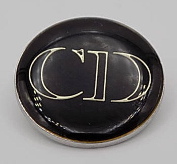 Christian Dior,Pin's Vintage,black enamelled metal,Di… Gem
