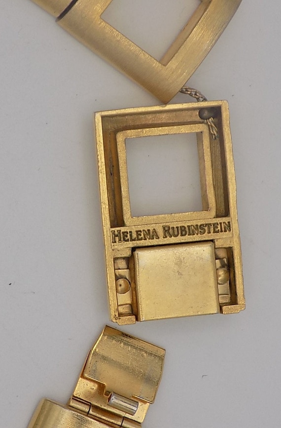 HELENA RUBINSTEIN,Golden brass necklace, square s… - image 2