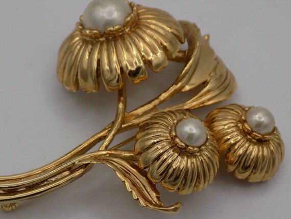 Broche Vintage En Laiton Doré - Occasion - Bijou Rétro à Piquer Sur Veste Ou Sac