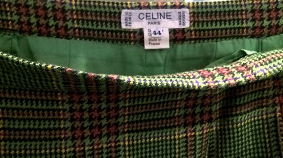 CÉLINE,Women's skirt,Green Checked Tweed,Made In … - image 3