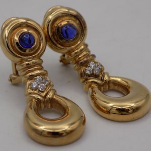 Vintage earrings, for pierced ears, vintage jewelry, gold metal and white crystals,Vintage gift,woman jewelry, woman gift