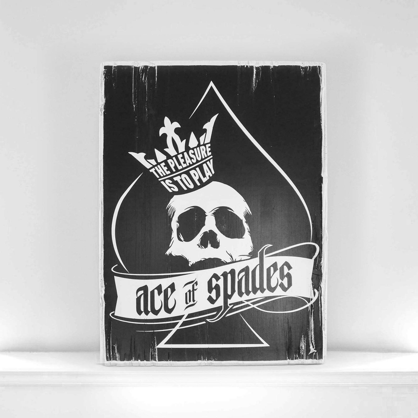 Wooden Sign Ace Of Spades Vintage. Type - Etsy