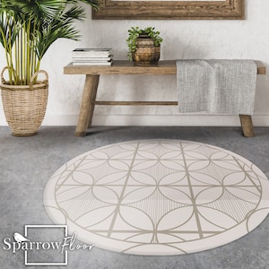 Chrysler vinyl round mat, Bath Rug, Vinyl PVC Modern Floor Decor, Vinyl Runner, PVC Retro, Comfort Mat for Kids, Modern Mat #95