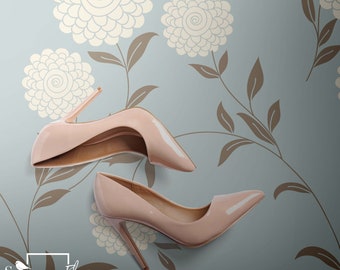 Heirloom Vinyl PVC Flooring, Boho Vinyl Flooring, Botanical Floor Covering, Floor Covering #6F