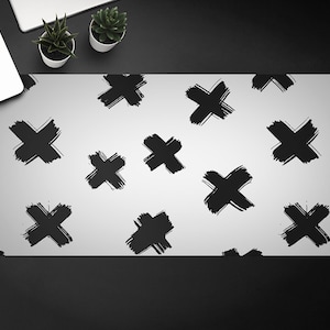 Black Crosses Desk Mat, Keyboard Pad, Desktop Blotter, Furniture Protection, Custom Desk Mat,  Home Office Decor Mat For Laptop