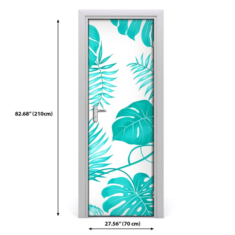 3D Home Art Door Self Adhesive Removable Sticker Flowers Tropical leaves DS/_415