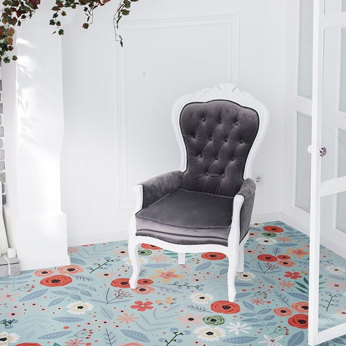 Summer Vinyl PVC Flooring Nursery Floor Covering Floral Etsy
