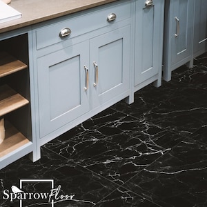 Nero Vinyl PVC Flooring, Minimalistic Flooring, Marble Pattern, Floor Decoration #9M