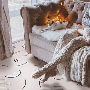 Palmistry Vinyl PVC Flooring, PVC Floor Covering, Geometric Floor Decor, Floor Covering #22MF