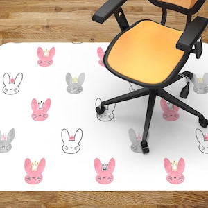 Chair Mat Royal Bunnies Chair Mat Carpet, Office Chair Mat, Chair Floor Protect, Kids Play Mat, Area Floor Mat, Waterproof Carpet, Gift Idea
