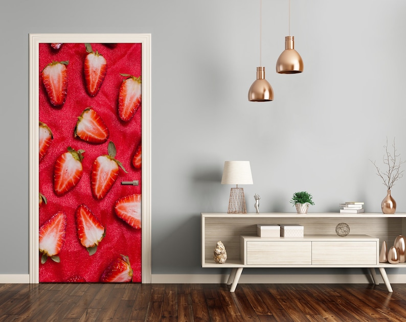 3D Home Art Door Self Adhesive Removable Sticker Decal Food strawberries DS/_280