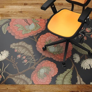 Chair Mat Retro Flowers Chair Mat Carpet, Office Chair Mat, Chair Floor Protect, Kids Play Mat, Indoor Mat Carpet Room, Waterproof Carpet