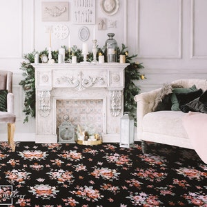 Midnight Vinyl PVC Boden, moderner Vinylboden, Blumenböden, DIY Bodenbelag #4F