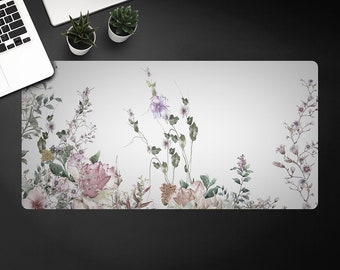 Delicate Field Flowers Desk Mat, Keyboard Pad, Desktop Blotter, Furniture Protection, Custom Desk Mat,  Home Office Decor Mat For Laptop