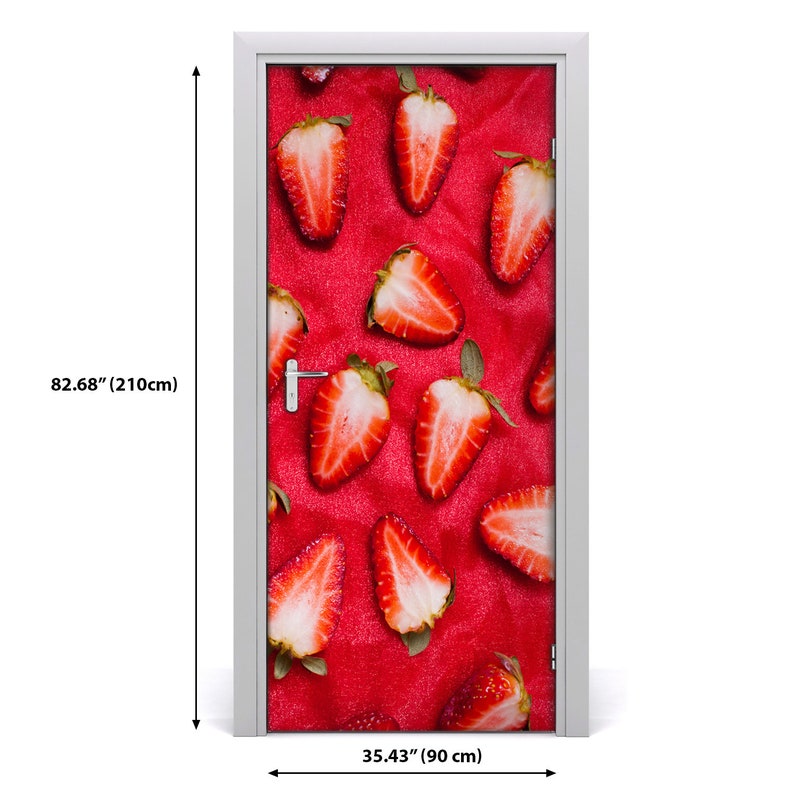 3D Home Art Door Self Adhesive Removable Sticker Decal Food strawberries DS/_280
