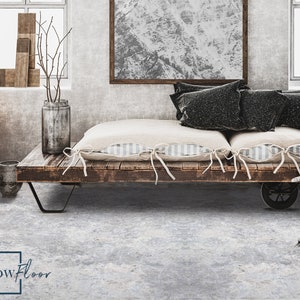 Cement Vinyl PVC Flooring, Boho Vinyl Flooring, Terazzo Floor Decor, Floor Decoration #3ST