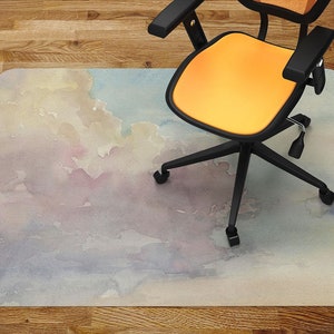 Chair Mat Watercolor Illustration Of Sunset Sky Chair Mat Carpet, Office Chair Mat, Chair Floor Protect, Work Mat, Indoor Mat Carpet Room