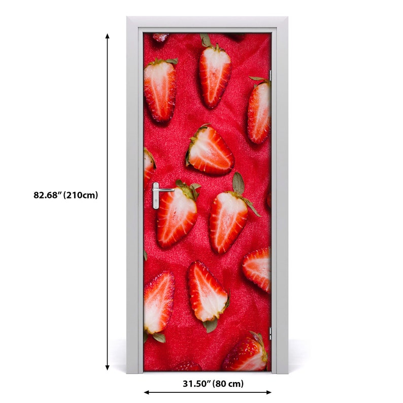 3D Home Art Door Self Adhesive Removable Sticker Decal Food strawberries DS/_280