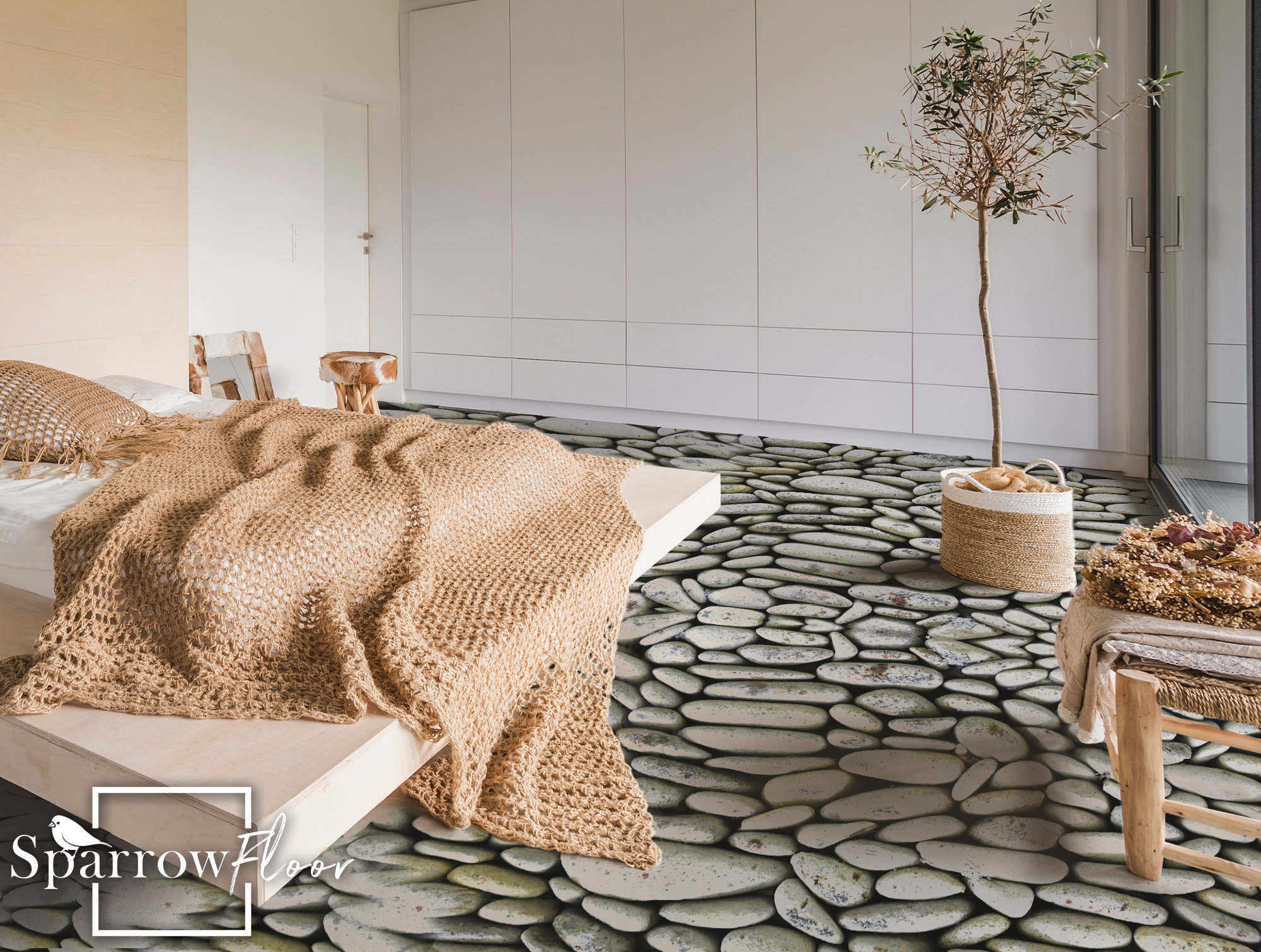 Cobble Vinyl PVC Flooring, Floor Covering, Stone Effect, Floor Decoration #6ST