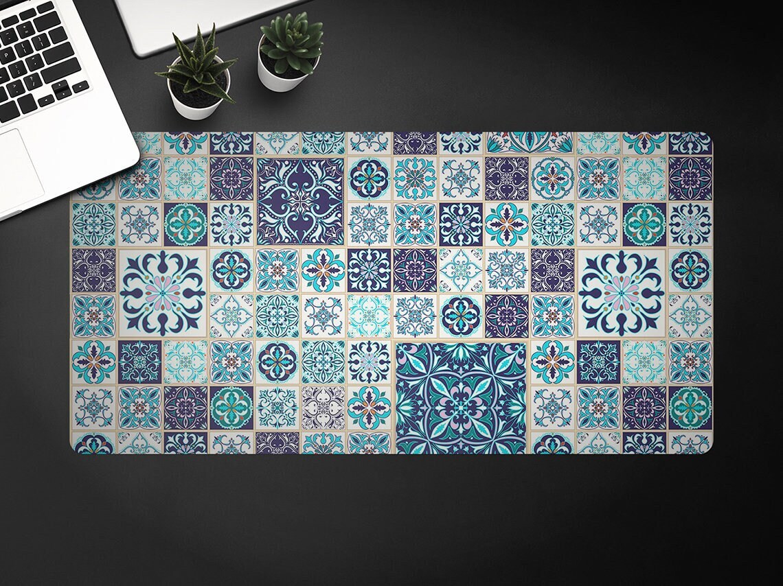 Beautiful Patchwor Desk Mat, Keyboard Pad, Desktop Blotter, Furniture Protection, Custom Desk Mat,  Home Office Decor Mat For Laptop