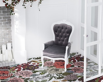 Florina Vinyl PVC Flooring, Nursery Floor Covering, Flowery Floors, Floor Covering #5N