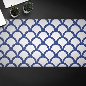 Eenvoudig schalenpatroon Bureaumat, tafelbescherming, trendy werkruimte, toetsenbordmat, aangepaste bureaumat, thuiskantoor decormat voor laptop, trendy werkruimte