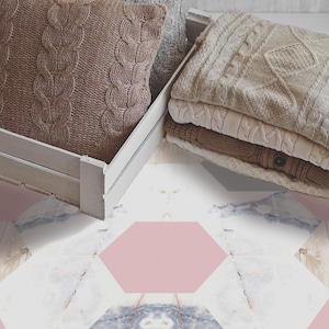 Rosa Vinyl PVC Boden, Scandinavian Home Decor, mit rohem Muster, #11 M