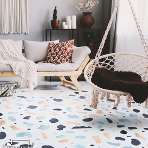 Terra Vinyl PVC Flooring, Scandinavian Home, Terazzo Floor Covering, DIY Flooring #17ST
