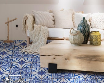 Azulejos Vinyl PVC Flooring, PVC Floor Covering, Talavera Pattern, Floor Decoration #24TL