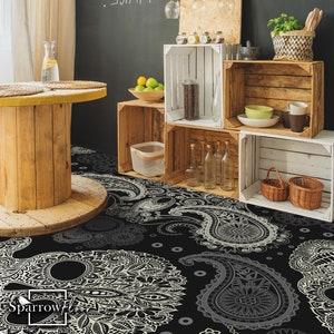 Skull Vinyl PVC Flooring, Retro Vinyl Flooring, Pattern, Floor Covering #16MF