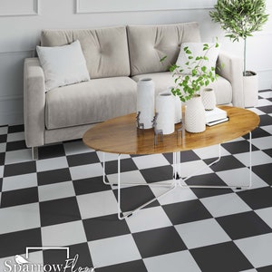 Checkmate Vinyl PVC Flooring, Linoleum Flooring, Painted Floors, DIY Flooring #8MF