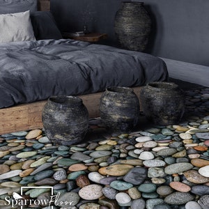 Pebble II Vinyl PVC Boden, Retro Linoleum, Terazzo Bodenbelag, DIY Bodenbelag #14ST