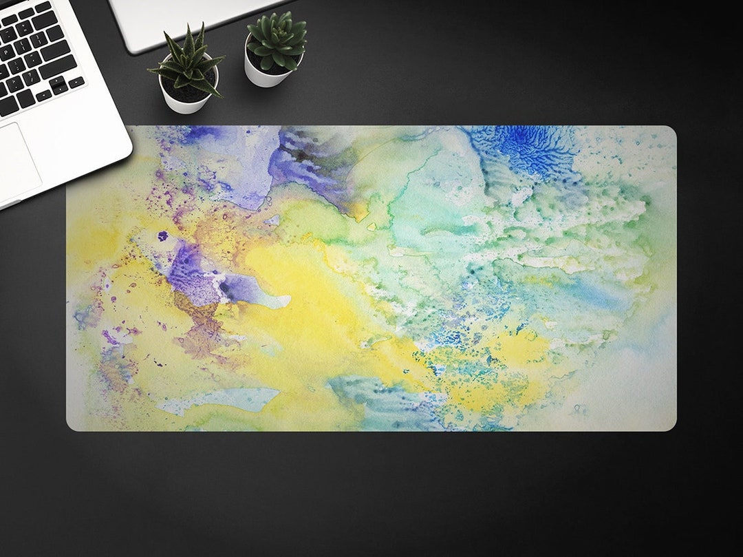Watercolor Abstract Colorful Background in Retro Style Desk Pad, Desk ...