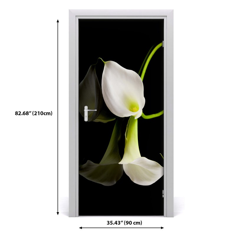 3D Wall Sticker Decoration Self Adhesive Door Decal Mural Flowers White calla DS/_186