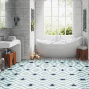 Wave Vinyl PVC Flooring, Modern Nursery, Old Style Flooring, DIY Flooring #15R