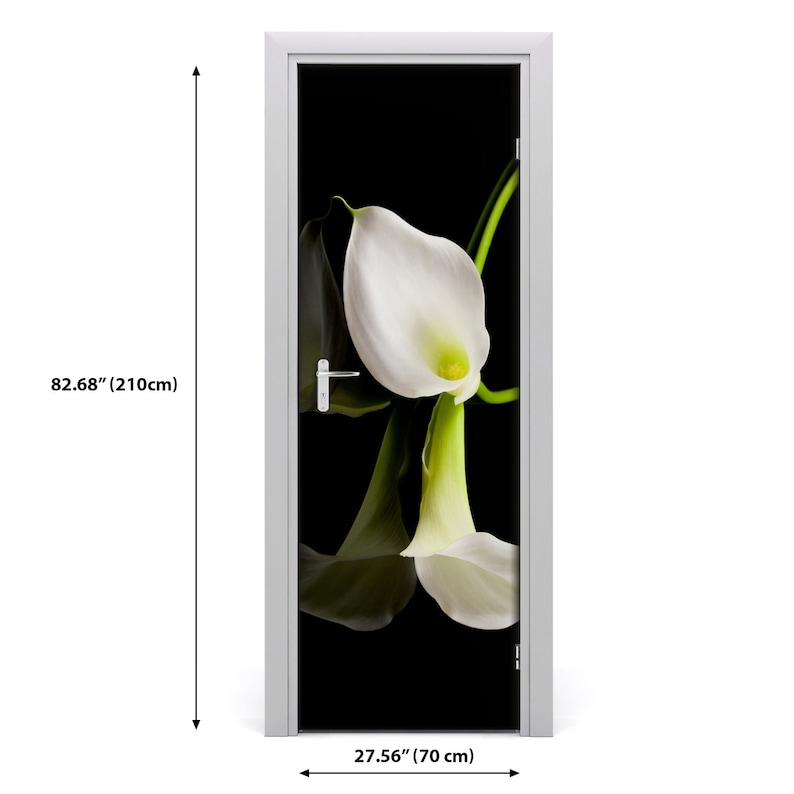 3D Wall Sticker Decoration Self Adhesive Door Decal Mural Flowers White calla DS/_186