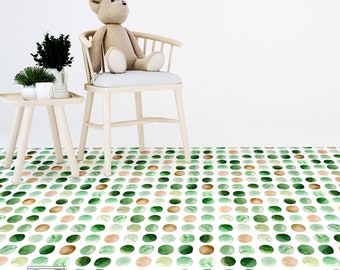 Water dots Vinyl PVC Flooring, Retro Floor Decoration, Minimalistic Floor Decor, Floor Covering #12V