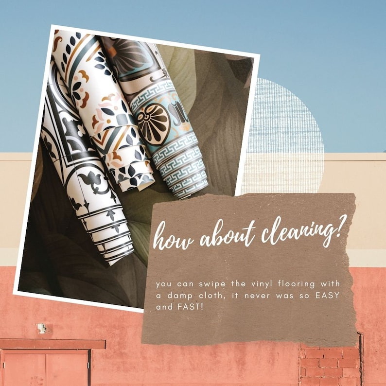 Shibori Vinyl Round Mat Retro Floor Decor Modern Linoleum Etsy