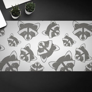 Raccoons Animals Pattern  Computer Desk Pad, Keyboard Pad, Desktop Blotter, Furniture Protection, Custom Desk Mat,  Home Office Decor
